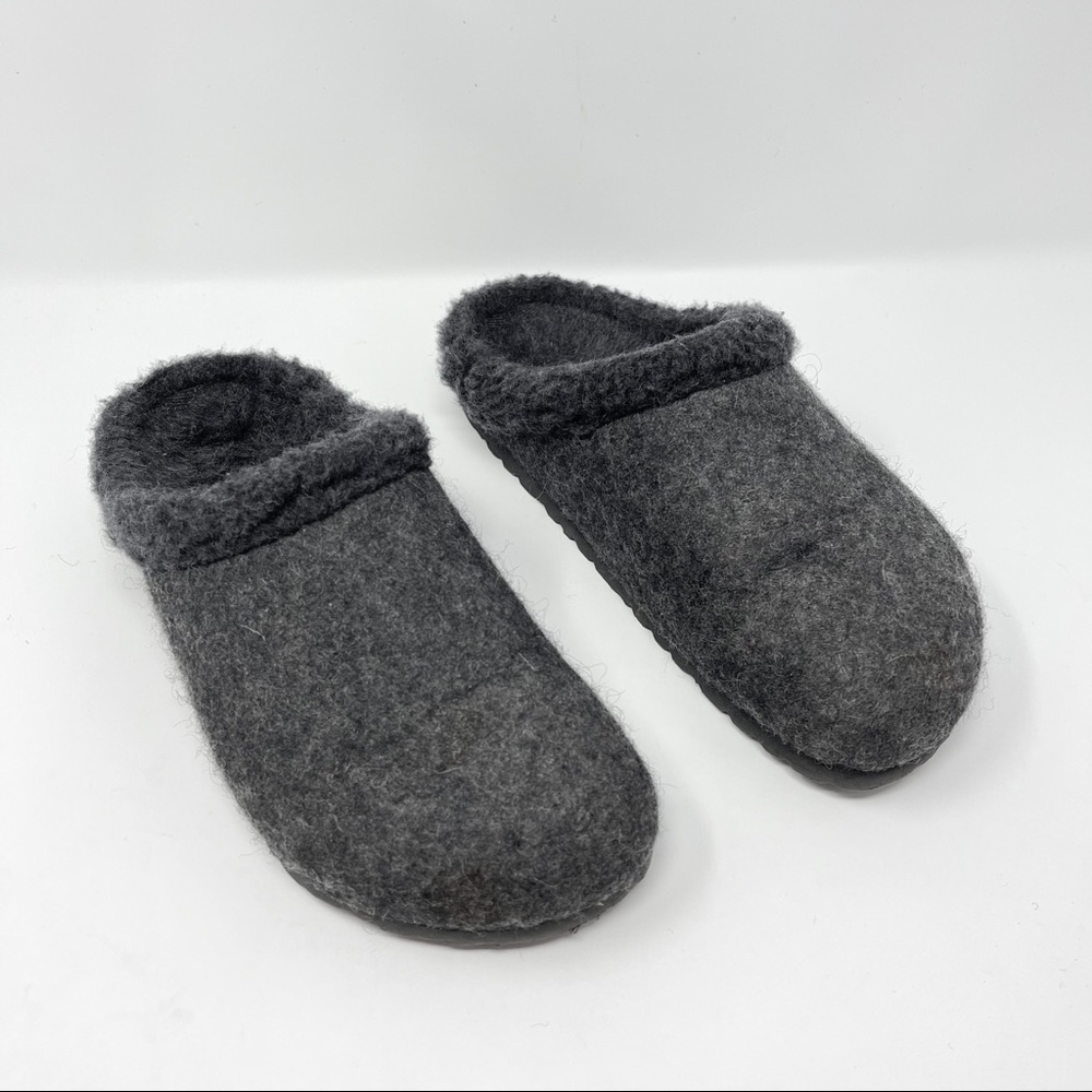 Birkenstock Kaprun Wool Felt Clogs / Slippers Gray Black 38 Wsz8